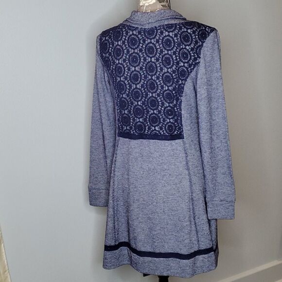 PAPER CRANE Blue Sweater Dress M Pockets! - Picture 1 of 10